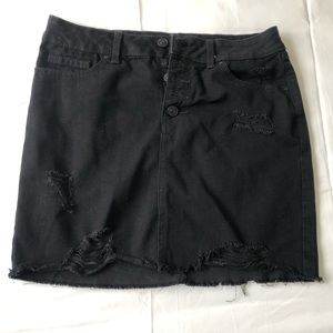 Black Denim Skirt